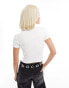 Santa Cruz cropped fitted t-shirt with chest print in white