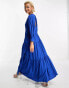 Фото #2 товара Y.A.S dobby jacquard cut out maxi dress in bright blue