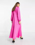 Фото #2 товара Y.A.S Exclusive satin high neck maxi tea dress in bright pink