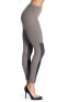 HUE Women's Colorblocked Denim Leggings, Steel Gray Size Small (4-6) 144910