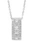 ფოტო #1 პროდუქტის EFFY® Diamond Baguette & Round Vertical Bar 18" Pendant Necklace (1/2 ct. t.w.) in 14k Gold (Also available in 14k White Gold)