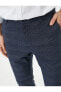 Kumaş Pantolon Desenli Slim Fit Düğmeli Cep Detaylı