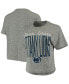 ფოტო #1 პროდუქტის Women's Heathered Gray Penn State Nittany Lions Sanibel Knobi Crop T-shirt