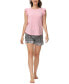 ფოტო #1 პროდუქტის Women's Ruffle Sleeve Tank with the Shorts 2 Pc. Pajama Set