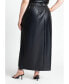 Фото #2 товара Plus Size Faux Leather Column Skirt With Slit