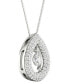 Фото #6 товара Macy's diamond Orbital Multi Halo Teardrop Pendant Necklace (1/2 ct. t.w.) in 10k White Gold, 16" + 2" extender