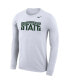 Men's White Michigan State Spartans School Wordmark Logo Performance Legend Long Sleeve T-shirt