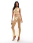 ASOS DESIGN co-ord sheer sparkle tank top in gold