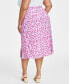 ფოტო #4 პროდუქტის Trendy Plus Size Floral-Print Slip Midi Skirt, Created for Macy's