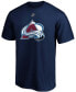 ფოტო #3 პროდუქტის Men's Nathan Mackinnon Navy Colorado Avalanche Authentic Stack Name and Number T-shirt