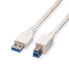 Фото #1 товара VALUE USB 3.1 Kabel Typ A Stecker auf B weiß 3 m - Cable - Digital