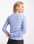 Weekday Anais knitted cardigan in blue stripe