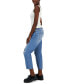 ფოტო #3 პროდუქტის Juniors' Elastic-Waist Cropped Straight-Leg Jeans