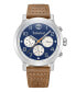 ფოტო #1 პროდუქტის Men's Quartz Pancher Brown Genuine Leather Strap Watch, 46mm