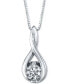 ფოტო #1 პროდუქტის Diamond Twist Pendant Necklace in 14k White Gold (1/8 ct. t.w.)