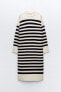 Striped knit midi dress