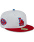 Фото #1 товара Men's White, Red Los Angeles Dodgers Undervisor 59FIFTY Fitted Hat