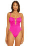 BECCA by Rebecca Virtue Santorini Shirred Front Sarai One-Piece Pink Flambe MD