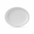 Plate set Algon Disposable White Sugar Cane Oval 26 cm (12 Units)