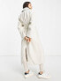 ASOS EDITION belted longline wool mix coat in cream