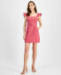 ფოტო #1 პროდუქტის Juniors' Flutter-Sleeve Belted Mini Dress