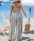 ფოტო #2 პროდუქტის Women's Geo Striped Surplice Sleeveless Straight Leg Jumpsuit