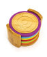 Фото #1 товара Bamboo 6 Piece Coaster Set with Silicone Rims