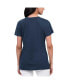 Фото #2 товара Women's Navy Distressed Cleveland Guardians Key Move V-Neck T-shirt