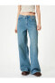 Фото #7 товара Bol Kalıp Düz Paça Kot Pantolon Pamuklu Cepli - Loose Straight Fit Jean