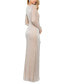 ფოტო #2 პროდუქტის Women's Metallic Ruffled Gown