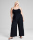 ფოტო #1 პროდუქტის Trendy Plus Size Smocked Jumpsuit, Created for Macy's