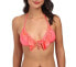 Фото #1 товара Seafolly Goddess Hot Red Pleat Frill Triangle Bikini Top String Swimwear Size 2