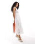 Pimkie sleeveless v neck tiered maxi dress in white