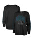 ფოტო #1 პროდუქტის Women's Black Distressed Carolina Panthers Tom Cat Long Sleeve T-shirt