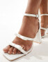 Be Mine Bridal Angelin bow block heel sandals in ivory