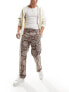 Karl Kani signature straight leg cargo trousers in brown paisley ripstop