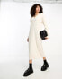 ONLY Tall knitted v neck maxi dress in cream