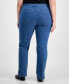 Plus Size High-Rise Rhinestone-Trim Jeans, Created for Macy's Синий, 18W - фото #4