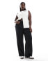 Фото #1 товара Noisy May Curve tailored cargo trouser in black pinstripe