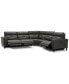 Фото #16 товара CLOSEOUT! Jazlo 5-Pc. Leather Sectional with 3 Power Recliners, Created for Macy's