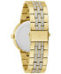 Men's Crystal Gold-Tone Stainless Steel Bracelet Watch 40mm & Necklace Box Set