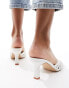 Фото #2 товара RAID Morella woven kitten heel mules in white