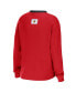 Women's Red Chicago Blackhawks Waffle Henley Long Sleeve T-shirt