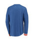 Фото #2 товара Fanatics Men's Heathered Blue New York Rangers True Classics Henley Long Sleeve T-Shirt