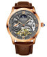 Men's Brown Leather Strap Watch 45mm