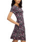 Фото #3 товара Women's Printed Round-Neck Short-Sleeve Dress