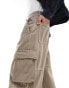 Bershka straight leg cargo trouser in camel