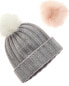 Hannah Rose Snap-Top Pom Pom Cashmere Hat Women's Grey