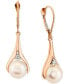 ფოტო #1 პროდუქტის Cultured Freshwater Pearl (8-1/2mm) & Diamond Accent Leverback Drop Earrings in 14k Rose Gold