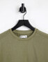 Bershka washed t-shirt with raw edge in green